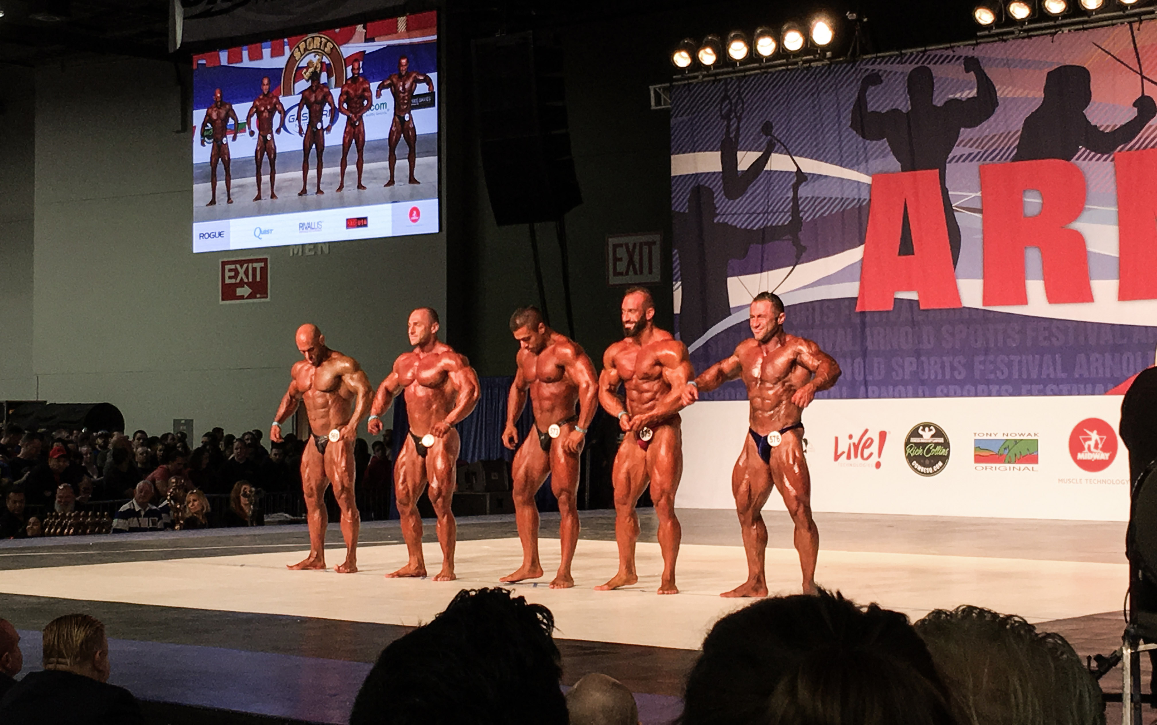 Body Builders posing for the crowd.