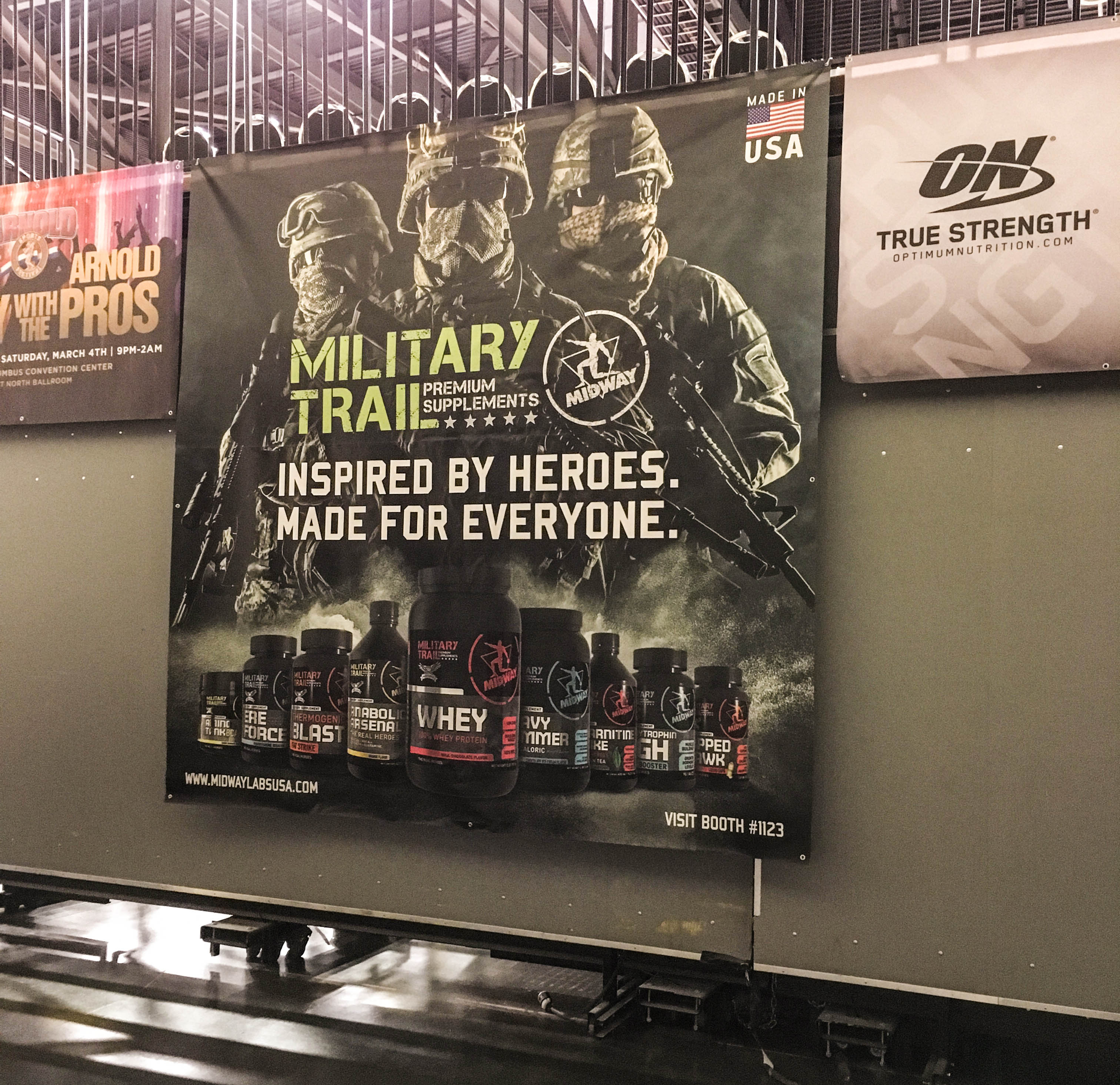 Military Trail Product Banner on Display at The Arnold.