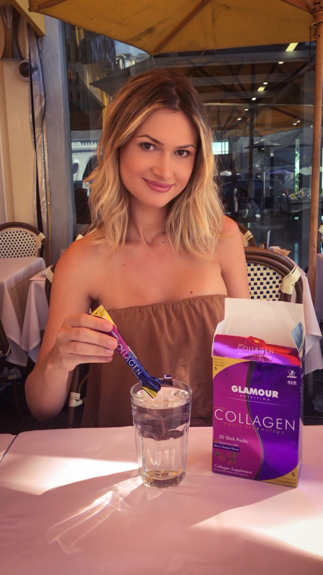 Ella Rose enjoying her Glamour Collagen – Midway Labs USA product line, Glamour Nutrition